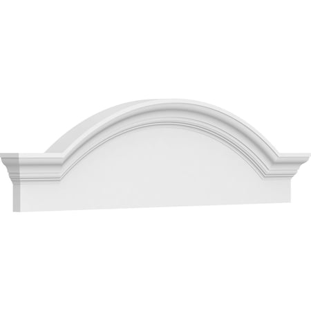 Ekena Millwork Segment Arch W/ Flankers Smooth Architectural Grade PVC Pediment, 38"W x 10-1/2"H x 2-1/2"P PEDPS038X105SGF00